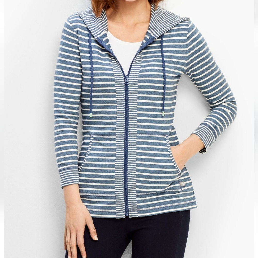 T by Talbots stripes zip up jacket (NWT) - Picture 5 of 6